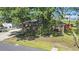 Aerial view of house showing the front yard and covered parking area at 2519 Reta St., Conway, SC 29526
