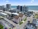 Stunning aerial view highlighting the property's location near the beach and ample parking spaces at 2710 South Ocean Blvd. # 208, Myrtle Beach, SC 29577