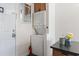Laundry area featuring modern washer and dryer units with nearby storage space at 2710 South Ocean Blvd. # 208, Myrtle Beach, SC 29577