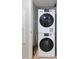Convenient laundry area features stacked washer and dryer at 304 North Ocean Blvd. # 506, North Myrtle Beach, SC 29582
