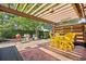Outdoor patio featuring a pergola, grill, and yellow patio furniture perfect for entertaining at 4 Stillwater Ct., Murrells Inlet, SC 29576