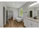 Bathroom with freestanding tub, granite vanity, and neutral decor at 4120 Whatuthink Rd., Myrtle Beach, SC 29588