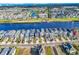 Breathtaking aerial view of a waterfront community with stunning water views, manicured landscaping, and community amenities at 437 Saint Julian Ln., Myrtle Beach, SC 29579