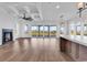 Open-concept living room with fireplace and views of the lake at 441 Saint Julian Ln., Myrtle Beach, SC 29579