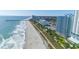 Aerial view of a beachfront condo in a desirable location at 504 N Ocean Blvd. # 1711, Myrtle Beach, SC 29577