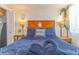 Relaxing bedroom featuring a queen-sized bed with modern decor and closet at 504 N Ocean Blvd. # 1711, Myrtle Beach, SC 29577