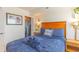 Inviting bedroom with closet space and a queen-sized bed with a nautical-themed decor at 504 N Ocean Blvd. # 1711, Myrtle Beach, SC 29577