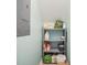 Storage room with plastic shelving holding containers, storage bins, and cleaning supplies at 511 Colonial Trace Dr. # 7-C, Longs, SC 29568