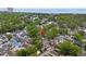 An aerial view of a charming coastal community, with a red pin highlighting the property's location near the water at 6001 - 1805 S Kings Hwy., Myrtle Beach, SC 29575