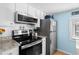 Fully equipped kitchen with stainless-steel appliances and granite countertops at 6001 - 1805 S Kings Hwy., Myrtle Beach, SC 29575