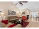 Inviting living room with ceiling fan, stylish furniture and decor at 696 Rambler Ct., Myrtle Beach, SC 29588