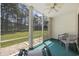 Inviting screened porch with ceiling fan and view to treed yard at 760 Charter Dr. # D-4, Longs, SC 29568