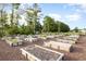 Community garden featuring multiple raised garden beds in a fenced in area at 787 Dusty Pine Way, Myrtle Beach, SC 29588