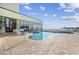 Inviting outdoor pool and patio with ocean views at 9400 Shore Dr. # 509, Myrtle Beach, SC 29572