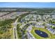 Aerial view showcasing community layout, ponds, lush landscaping, and neighborhood streets at 1053 Williston Loop # 1053, Murrells Inlet, SC 29576