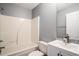 Bathroom featuring tub with shower and vanity sink at 1196 Harvester Circle # 1196, Myrtle Beach, SC 29579