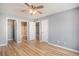 Bedroom featuring wood floors, a ceiling fan and doorway at 1196 Harvester Circle # 1196, Myrtle Beach, SC 29579