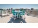 Overlooking the city, the deck provides stylish blue seating and white lounge chairs at 163 Cypress Ave., Murrells Inlet, SC 29576