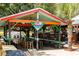 Charming outdoor pavilion with seating, tables, and vibrant colors, perfect for relaxing by the water at 1903 S Ocean Blvd. S # 808, North Myrtle Beach, SC 29582