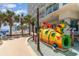 Brightly colored submarine in the pool area with palm trees at oceanfront resort at 201 S Ocean Blvd. # 1112, Myrtle Beach, SC 29577