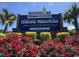 Historic Waterfront sign with colorful flowers and landscaping at 206 N Levee Dr., Georgetown, SC 29440