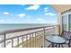 Balcony view overlooking the beautiful, sunny beach and clear ocean waters at 2701 S Ocean Blvd. # 902, North Myrtle Beach, SC 29582