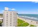 Beach view from the condo balcony with ocean views at 2701 S Ocean Blvd. # 902, North Myrtle Beach, SC 29582