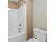 Clean bathroom featuring a shower-tub combo and standard toilet at 2712 Austin Ave., Conway, SC 29527