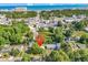 Aerial view of a house near the beach and city, showcasing its prime location at 3001 Wiley Dr., North Myrtle Beach, SC 29582