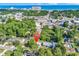 Aerial view of a house near the beach and city showcasing its proximity to urban amenities at 3001 Wiley Dr., North Myrtle Beach, SC 29582