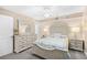 Calm bedroom features a serene decor and a dresser with coordinating bedside tables at 3805 S Ocean Blvd. # 503, North Myrtle Beach, SC 29582