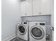 Well-lit laundry room with modern washer and dryer set and ample cabinet space at 400 Elizabeth Dr., Murrells Inlet, SC 29576