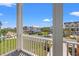Beautiful neighborhood view from the porch of a lovely beach house with blue skies at 434 Harbour View Dr., Myrtle Beach, SC 29579