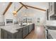 Open concept kitchen with an island, stainless appliances, and hardwood floors at 434 Harbour View Dr., Myrtle Beach, SC 29579