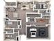 Detailed floor plan showcasing the layout of the home with multiple bedrooms, living spaces, and an attached garage at 4849 Hopespring St., Myrtle Beach, SC 29579