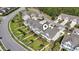 Aerial view of the neighborhood offering landscaped grounds, neatly arranged townhomes, and well-kept roads at 636 Pistoia Ln. # 636, Myrtle Beach, SC 29579