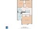 Detailed floor plan showcasing the second floor, including bedrooms, bathrooms, hall and laundry area dimensions at 636 Pistoia Ln. # 636, Myrtle Beach, SC 29579