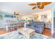 Open floor plan offers seamless flow between living, dining and kitchen areas for modern living at 712A Ocean Blvd. S, Surfside Beach, SC 29575