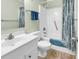 Clean bathroom featuring a tub-shower combination, vanity and coordinating fixtures at 9581 Shore Dr. # 127, Myrtle Beach, SC 29572
