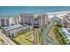 Aerial view of the Resort featuring ocean, river, parking, and surrounding landscaping at 100 North Beach Blvd. # 515, North Myrtle Beach, SC 29582