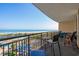 Relaxing balcony with seating, overlooking the beach and resort amenities at 100 North Beach Blvd. # 515, North Myrtle Beach, SC 29582