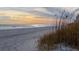 Scenic beach view at sunset with golden light and distant buildings at 1058 Sea Mountain Hwy. # 4-203, North Myrtle Beach, SC 29582