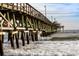 Low angle of the pier with seagulls perched atop pilings and ocean waves with an expansive view at 1058 Sea Mountain Hwy. # 4-203, North Myrtle Beach, SC 29582