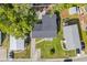 An aerial shot showing the house, roof, driveway, and yard of this well-maintained home at 1107 Blue Ridge Trail, North Myrtle Beach, SC 29582