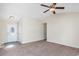 Spacious living room with plush carpeting, ceiling fan, and a welcoming atmosphere at 1217 Cymmer Ct., Conway, SC 29527