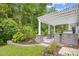 Serene outdoor living space with a pergola, bar, and lush greenery, perfect for relaxing and entertaining at 1290 Prescott Circle, Myrtle Beach, SC 29577