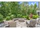 A beautiful outdoor patio featuring a fire pit, charming chairs, and lush landscaping, creating a serene retreat at 1290 Prescott Circle, Myrtle Beach, SC 29577