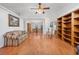 Inviting living space with wood flooring, vaulted ceilings, and an open layout perfect for entertaining at 1527 Hallborough Dr., Surfside Beach, SC 29575