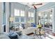 Bright sunroom featuring stylish furnishings, large windows, and access to an outdoor patio at 1631 Murrell Pl., Murrells Inlet, SC 29576