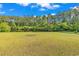 Large, grassy backyard with a lush tree line and lake views at 2546 Whetstone Ln., Myrtle Beach, SC 29579